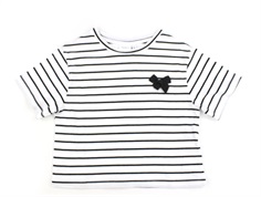 Name It bright white stribet short sløjfe t-shirt